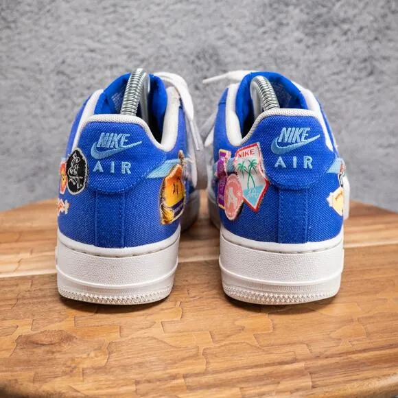 Nike Air Force 1 '07 Patched Up Los Angeles Sneakers Blue Men's 6.5 Womens 8