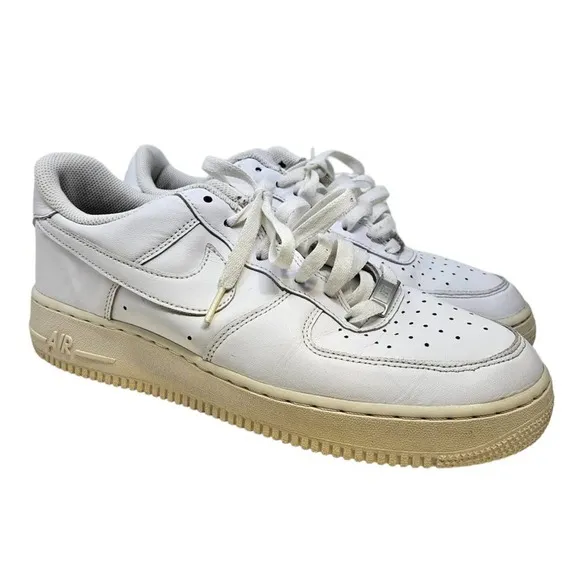Nike Air Force 1 AF1 82 9 White Low Top Sneakers Mens Athletic Shoes Leather