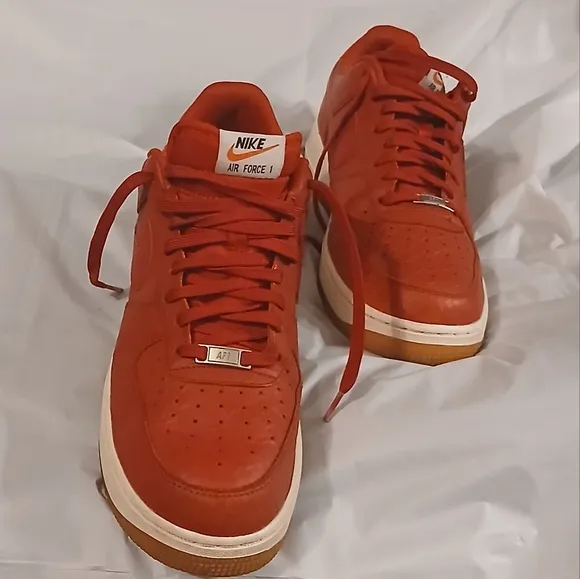 Nike Air Force 1 Men's Red Sneakers crocodile print