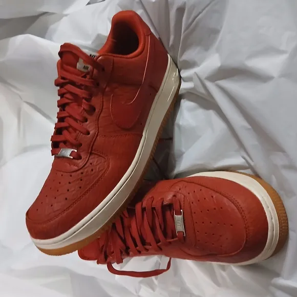 Nike Air Force 1 Men's Red Sneakers crocodile print