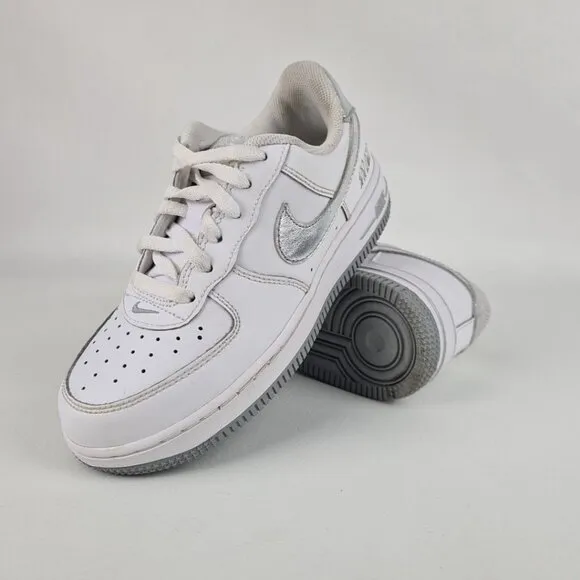 Nike Air Force 1 (PS) LITTLE KIDS White Sneakers Leather SZ 1Y