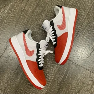 Nike Air Force 1 red black and white sneakers