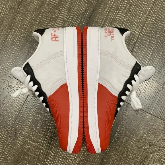 Nike Air Force 1 red black and white sneakers