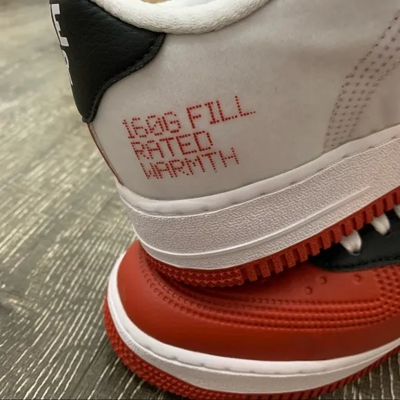 Nike Air Force 1 red black and white sneakers