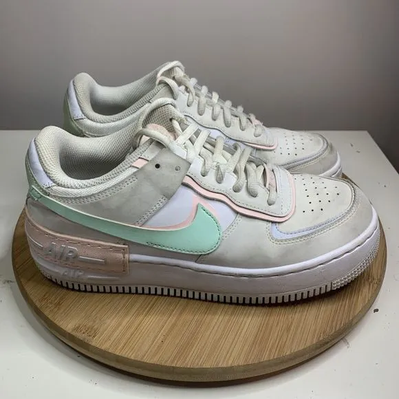 Nike Air Force 1 Shadow White Womens Size 9 Shoes Atmosphere Mint Sneakers AF1