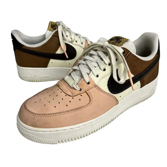 Nike Air Force 1 Shoes Size 10.5 Pink Brown White ‘07 LV8 Neopolitian Sneakers