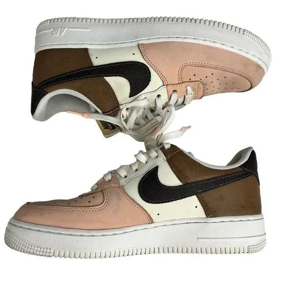 Nike Air Force 1 Shoes Size 10.5 Pink Brown White ‘07 LV8 Neopolitian Sneakers