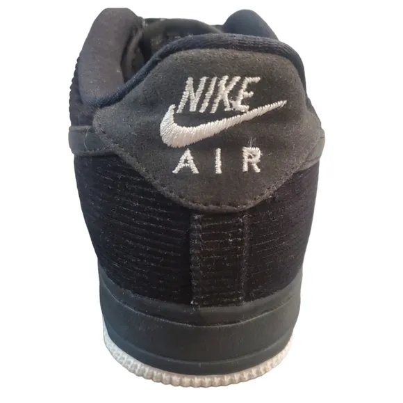 Nike Air Force 1LV8 Shoes Size 5Y Black Lace Up Corduroy Sneakers