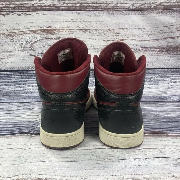 Nike Air Jordan 1 Mid Reverse Banned Red Black Sneakers Shoes, Men’s 13