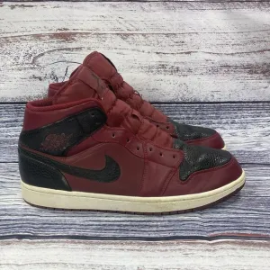 Nike Air Jordan 1 Mid Reverse Banned Red Black Sneakers Shoes, Men’s 13