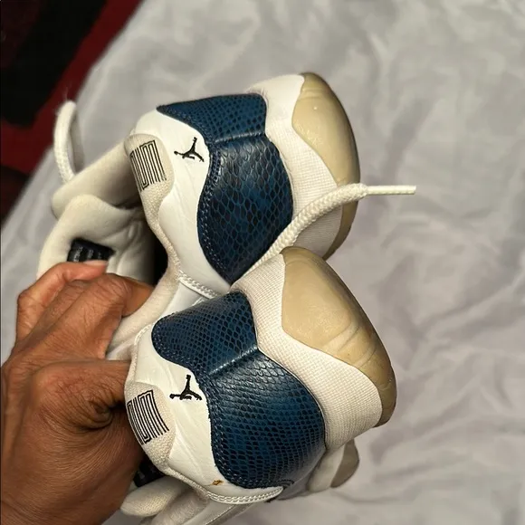 Nike Air Jordan 11 Low Snake Navy 2019 Casual Blue and White Sneakers