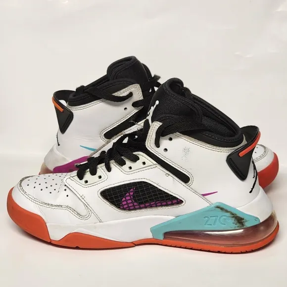 Nike Air Jordan Mars 270 GS White Hyper Violet Sneakers Shoes Boys 5.5 Y