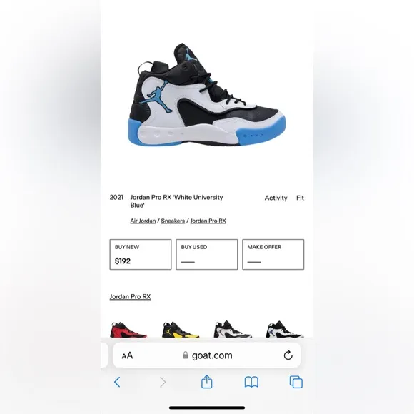 Nike Air Jordan Pro RX White Blue UNC Retro Sneakers CQ6116-100 Mens Size 9.5