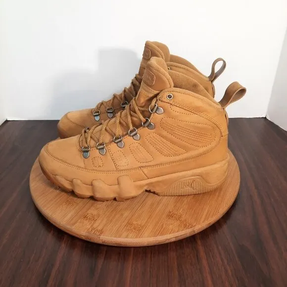 Nike Air Jordan Retro 9 NRG Boot Mens 8 Shoes Wheat Flax Baroque Brown Sneakers
