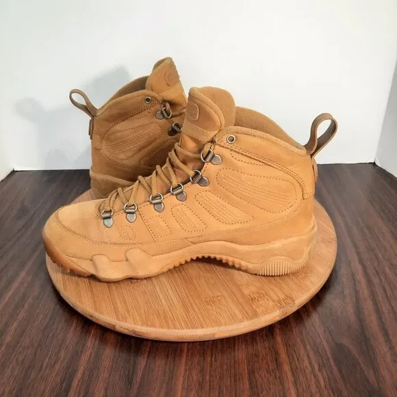 Nike Air Jordan Retro 9 NRG Boot Mens 8 Shoes Wheat Flax Baroque Brown Sneakers