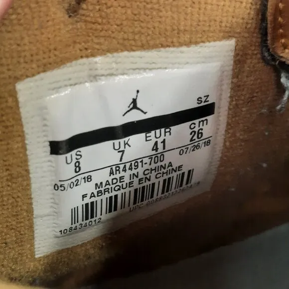 Nike Air Jordan Retro 9 NRG Boot Mens 8 Shoes Wheat Flax Baroque Brown Sneakers
