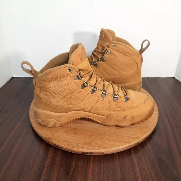 Nike Air Jordan Retro 9 NRG Boot Mens 8 Shoes Wheat Flax Baroque Brown Sneakers