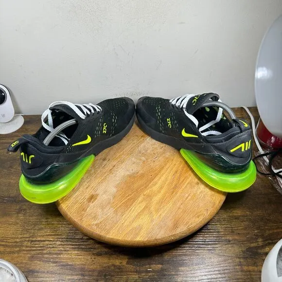 Nike Air Max 270 Black Volt Athletic Shoes Sneakers Men's Size‎ 11