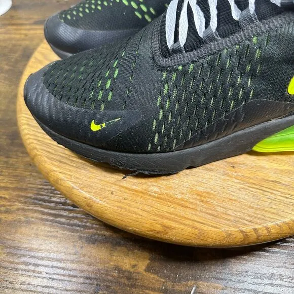 Nike Air Max 270 Black Volt Athletic Shoes Sneakers Men's Size‎ 11
