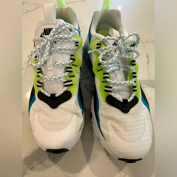 Nike Air Max 270 React SE 'Oracle Aqua' Sneakers/Shoes Sz 7Y Athletic LIKE NEW