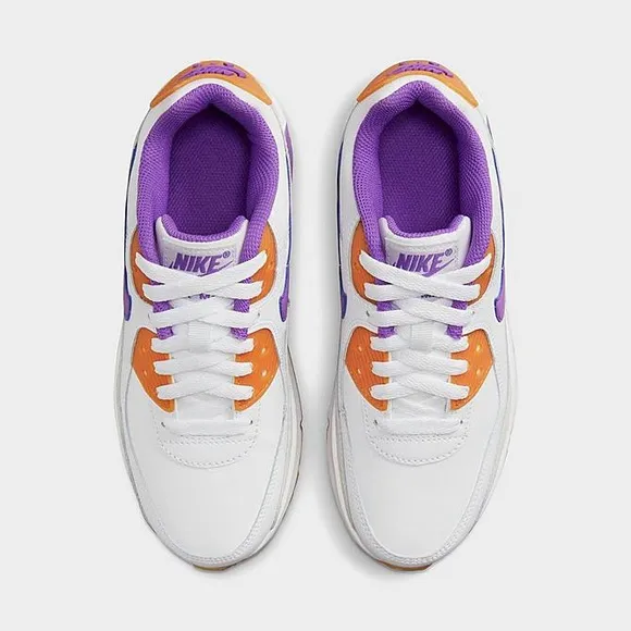 Nike Air Max 90 LTR (GS) Sneakers Shoes Size 7Y White/Action Grape DV3607-103