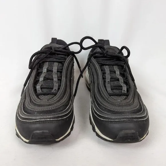 NIKE Air Max 97 Women sz. 9.5 Lifestyle Shoes Sneakers Black White Lace Up LOGO