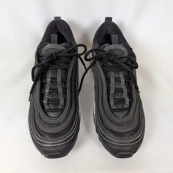 NIKE Air Max 97 Women sz. 9.5 Lifestyle Shoes Sneakers Black White Lace Up LOGO