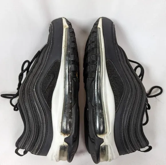 NIKE Air Max 97 Women sz. 9.5 Lifestyle Shoes Sneakers Black White Lace Up LOGO