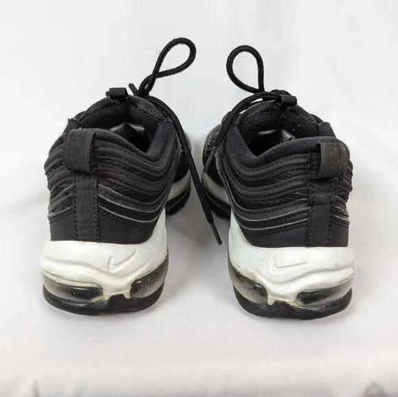 NIKE Air Max 97 Women sz. 9.5 Lifestyle Shoes Sneakers Black White Lace Up LOGO