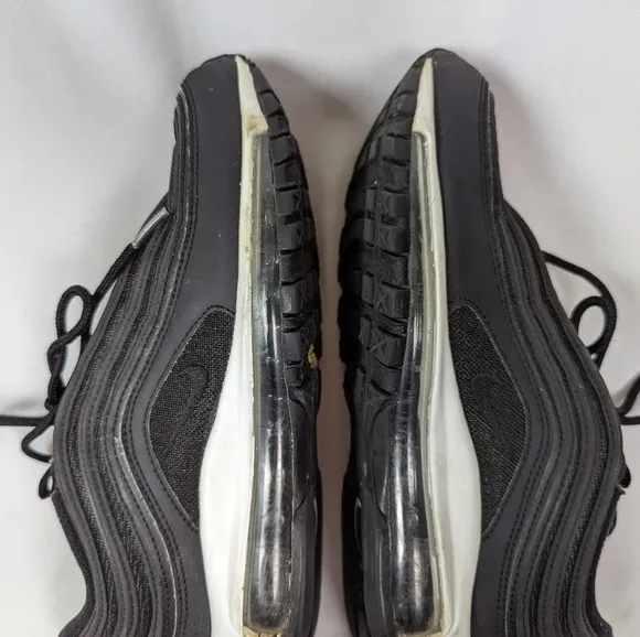 NIKE Air Max 97 Women sz. 9.5 Lifestyle Shoes Sneakers Black White Lace Up LOGO