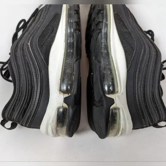 NIKE Air Max 97 Women sz. 9.5 Lifestyle Shoes Sneakers Black White Lace Up LOGO