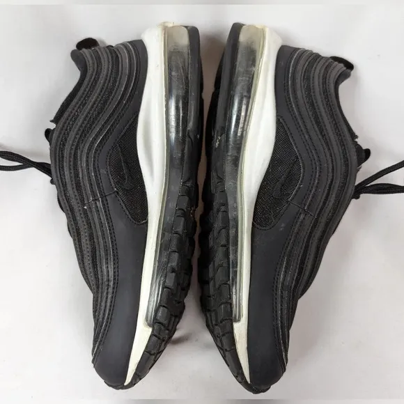 NIKE Air Max 97 Women sz. 9.5 Lifestyle Shoes Sneakers Black White Lace Up LOGO