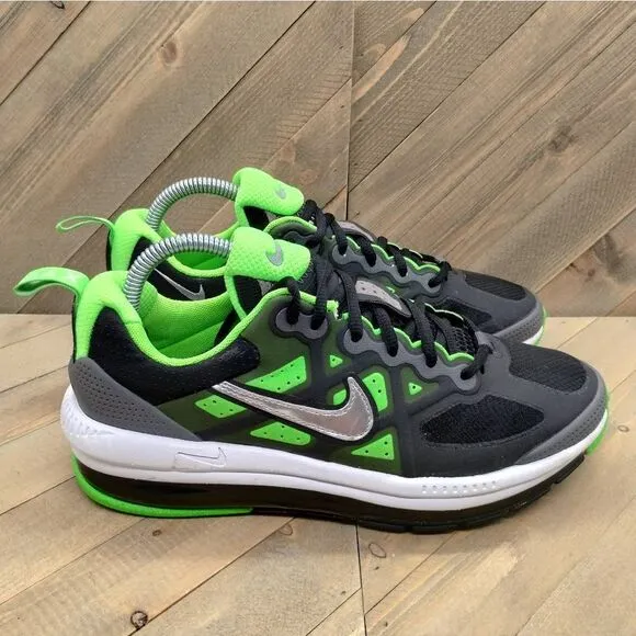 Nike Air Max Genome Athletic‎ Sneakers Womens Size 8.5 Black Green Silver Shoes