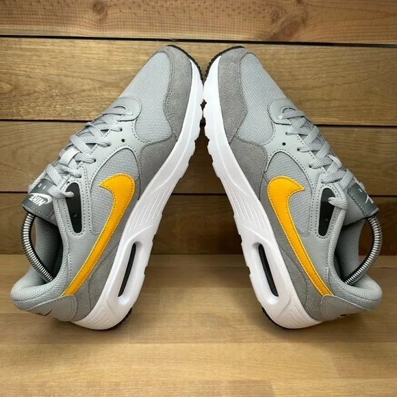 Nike Air Max SC Size 9.5 Mens Wolf Grey Yellow Casual Shoes