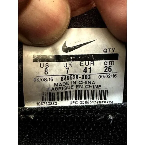 Nike Air Max Sneakers Shoes 2016-2017 Size 8 -Grey 849559-003