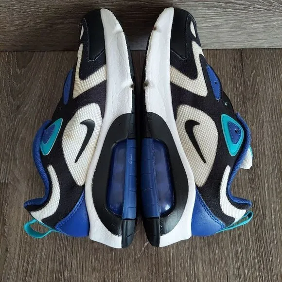 Nike Air Max 200 White Hyper Blue Oracle Aqua Shoes Sneakers 6Y Womens 7.5