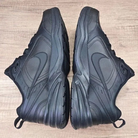 Nike Air Monarch Men's Size 13 D Tripple Black Leather Sneakers (415445-001)