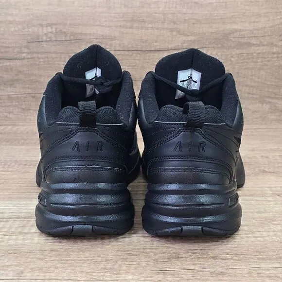 Nike Air Monarch Men's Size 13 D Tripple Black Leather Sneakers (415445-001)