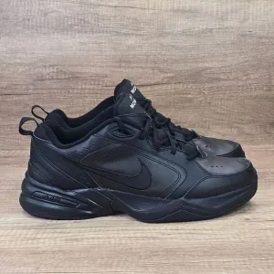 Nike Air Monarch Men's Size 13 D Tripple Black Leather Sneakers (415445-001)
