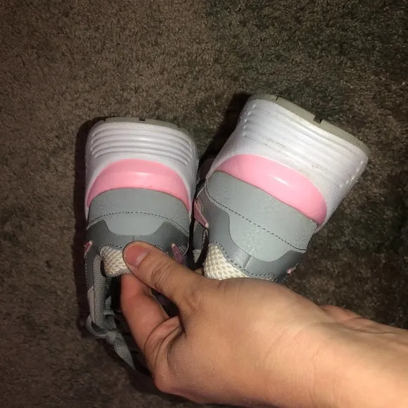nike air pink/gray/white kids sneakers size 3.5Y