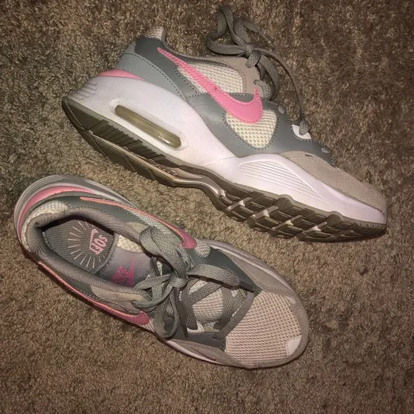 nike air pink/gray/white kids sneakers size 3.5Y