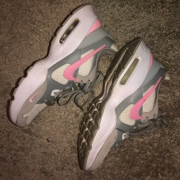 nike air pink/gray/white kids sneakers size 3.5Y