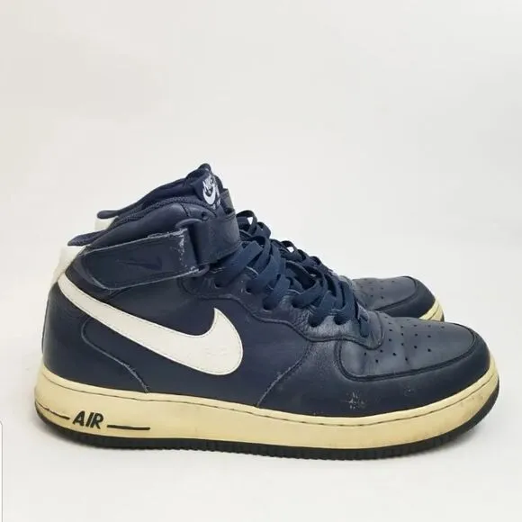 Nike Air Force 1 Mid &quot;AF1&quot; Blue Basketball Sneakers. Men's Size: 13