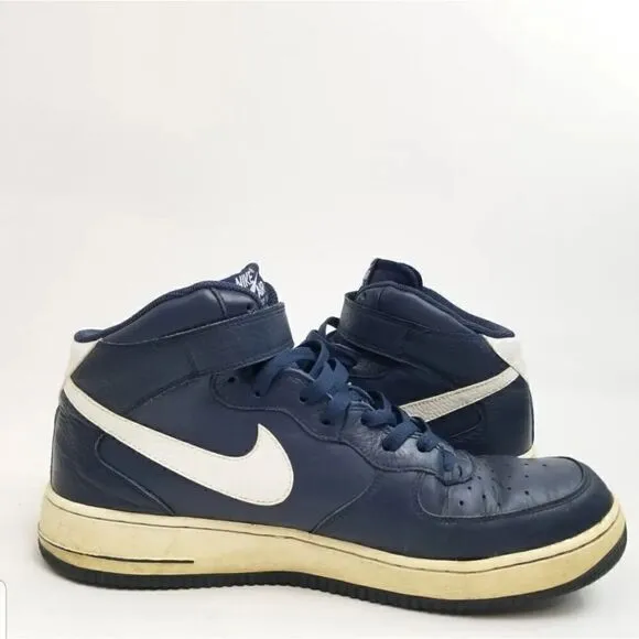 Nike Air Force 1 Mid &quot;AF1&quot; Blue Basketball Sneakers. Men's Size: 13