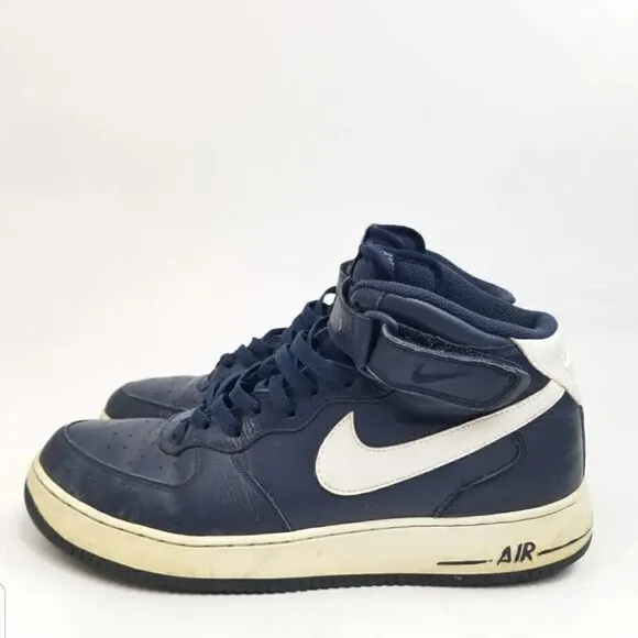Nike Air Force 1 Mid &quot;AF1&quot; Blue Basketball Sneakers. Men's Size: 13