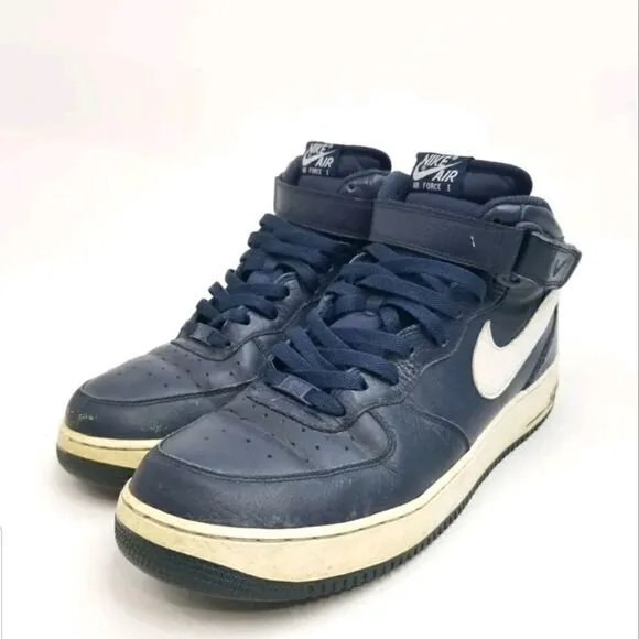 Nike Air Force 1 Mid &quot;AF1&quot; Blue Basketball Sneakers. Men's Size: 13
