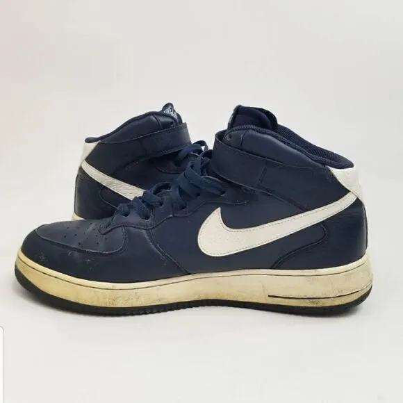 Nike Air Force 1 Mid &quot;AF1&quot; Blue Basketball Sneakers. Men's Size: 13