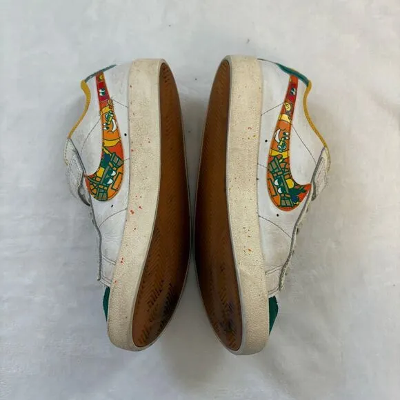 NIKE BLAZER LOW '77 (PS) WHITE-MAGMA ORANGE-SAIL‎ Cartoon Print Shoes 3Y