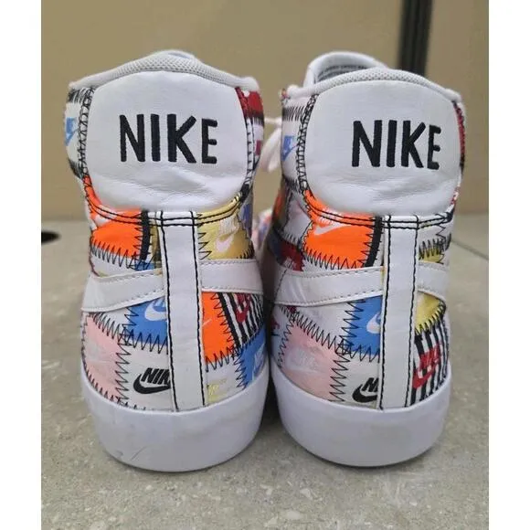 Nike Blazer Mid Patchwork MultiColor Off White Black CI9887-100 Men's 11.5 Shoes