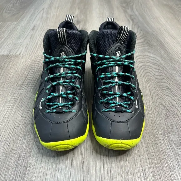 Nike Boys Little Posite Sz 4Y Youth Shoes Black Volt Yellow Sneakers DZ2852-001